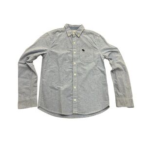 NWT ABERCROMBIE & FITCH Youth Boys Light Blue Med Long Sleeve MUSCLE Dress Shirt